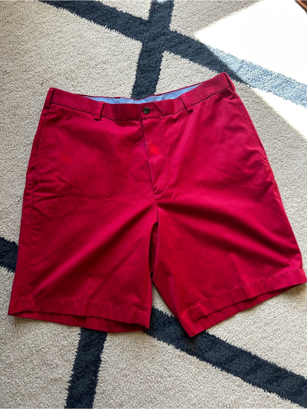 Brooks Brothers Lightweight Advantage Red Flat-Front Chino Shorts 36